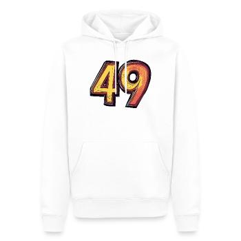 49 Zahl Bunt - Männer Premium Bio Hoodie - Weiß - Vorne - Nico (187cm)