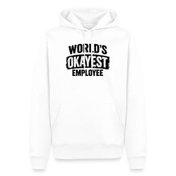 World's okayest employee work colleague colleagues - Men’s Premium Organic Hoodie - white - Front - Nico (187cm)