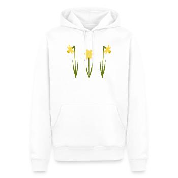 March Birthday Birth Flower Daffodils in Bloom - Men’s Premium Organic Hoodie - white - Front - Nico (187cm)