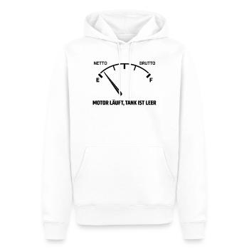 Le moteur tourne le réservoir vide - Sweat à capuche Premium bio Homme - blanc - Devant - Nico (187cm)