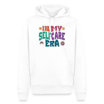 In my Selfcare Era - Männer Premium Bio Hoodie - Weiß - Vorne - Nico (187cm)