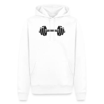 Haltère - Sweat à capuche Premium bio Homme - blanc - Devant - Nico (187cm)