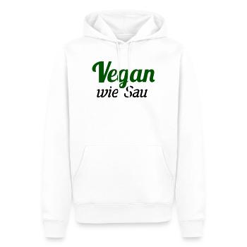 vegan wie Sau - Männer Premium Bio Hoodie - Weiß - Vorne - Nico (187cm)