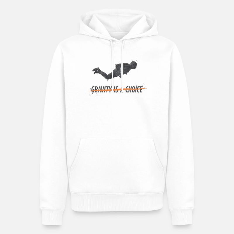 Plongez dans la gravité : un choix - Sweat à capuche Premium bio Homme - blanc