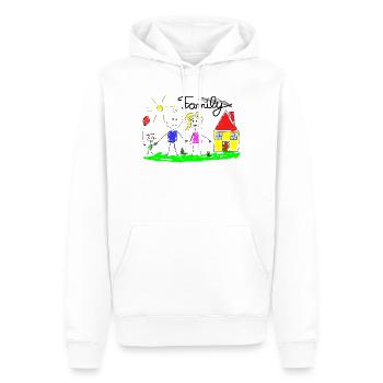 Familie Strichzeichnung - Männer Premium Bio Hoodie - Weiß - Vorne - Nico (187cm)