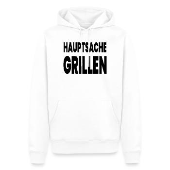 Griller - Sweat à capuche Premium bio Homme - blanc - Devant - Nico (187cm)