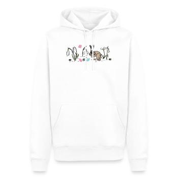Le lapin de Pâques au printemps - Sweat à capuche Premium bio Homme - blanc - Devant - Nico (187cm)
