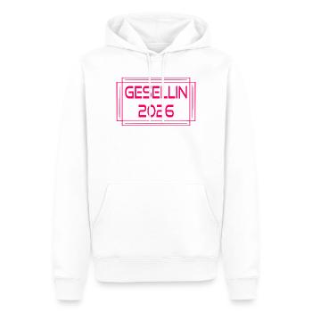 Certificat de compagnon Diplôme 2026 Compagne - Sweat à capuche Premium bio Homme - blanc - Devant - Nico (187cm)