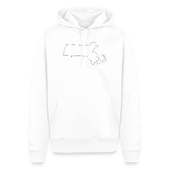 Massachusetts-Gliederungskarte - Männer Premium Bio Hoodie - Weiß - Vorne - Nico (187cm)