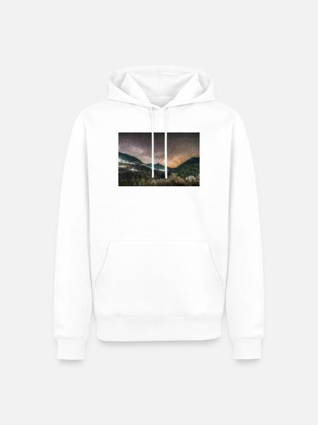 Die Milchstraße oberhalb der Agrafa-Berge - Männer Premium Bio Hoodie - Weiß