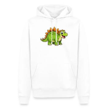 Fröhlicher Dino Stegosaurus - Männer Premium Bio Hoodie - Weiß - Vorne - Nico (187cm)