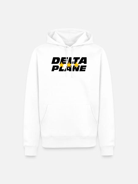 Logo Delta Plane Étoiles d'Excellence - Sweat à capuche Premium bio Homme - blanc