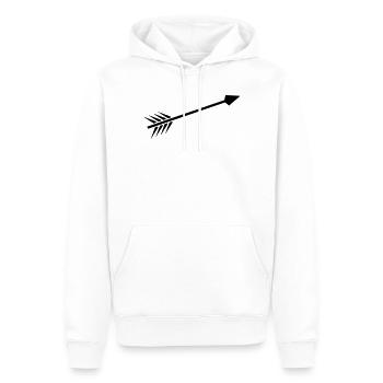 Pfeil - Männer Premium Bio Hoodie - Weiß - Vorne - Nico (187cm)