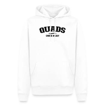 Varsity Arch – Quads-Abteilung - Männer Premium Bio Hoodie - Weiß - Vorne - Nico (187cm)