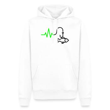 Aperçu de l’ECG Fréquence cardiaque Crochet de poisson - Sweat à capuche Premium bio Homme - blanc - Devant - Nico (187cm)