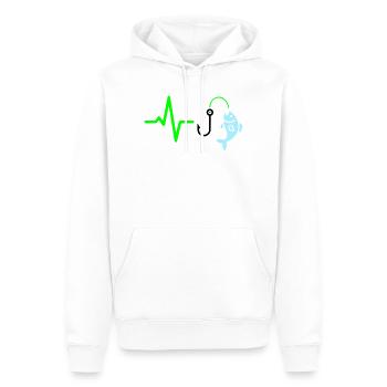 Pulse Line Fishing Fish Icon - Men’s Premium Organic Hoodie - white - Front - Nico (187cm)