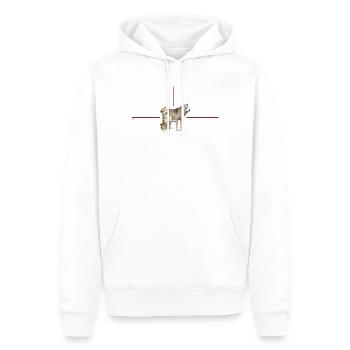 Chiens en duo dans un cadre rouge - Sweat à capuche Premium bio Homme - blanc - Devant - Nico (187cm)