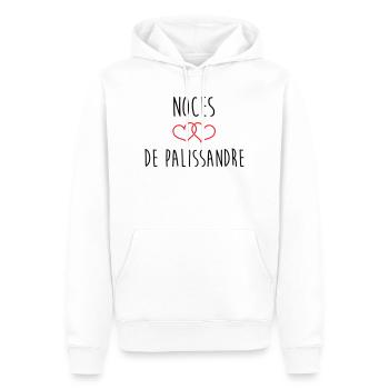 Noces de Palissandre 65 Ans Union - Sweat à capuche Premium bio Homme - blanc - Devant - Nico (187cm)