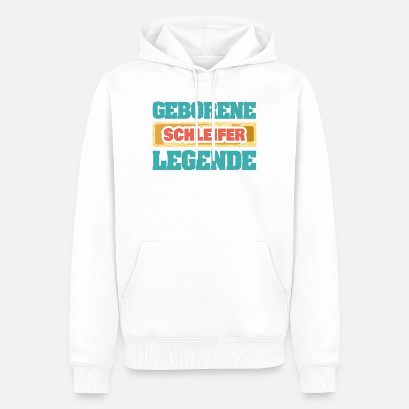 Legende Schleifer - Männer Premium Bio Hoodie - Weiß