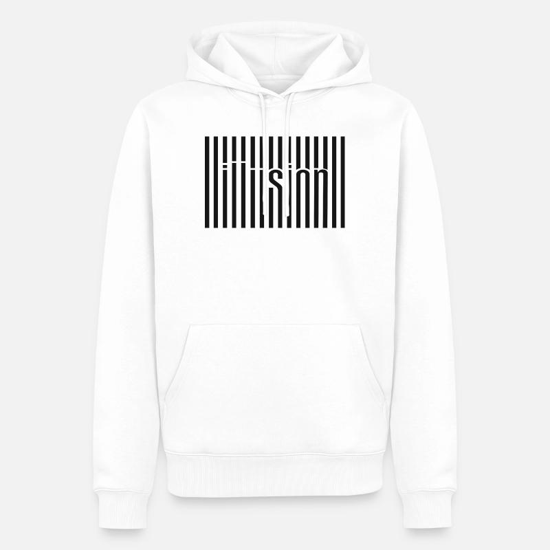 Art textuel du code-barres d’illusion - Sweat à capuche Premium bio Homme - blanc
