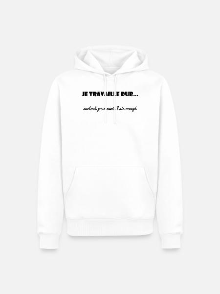 WORK. COLLEAGUE. MESSAGE. QUOTES. QUOTES - Men’s Premium Organic Hoodie - white