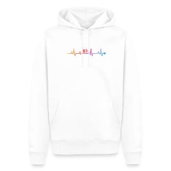 Regenbogen Fahrrad Pulslinien - Männer Premium Bio Hoodie - Weiß - Vorne - Nico (187cm)