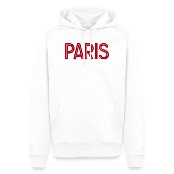 Paris Red Geometrische Typografie - Männer Premium Bio Hoodie - Weiß - Vorne - Nico (187cm)