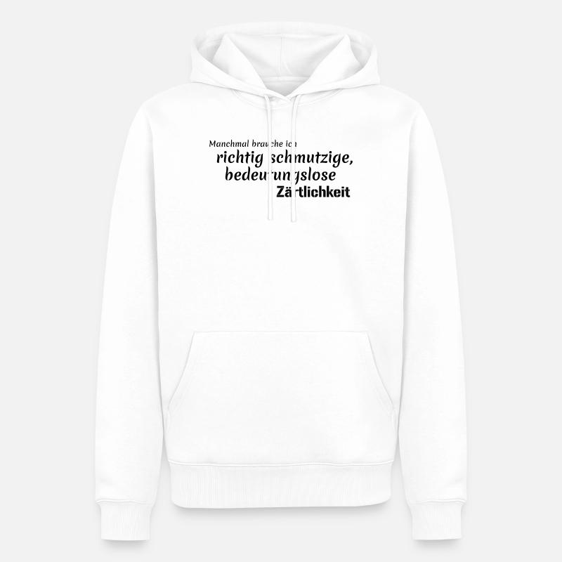 bedeutungslose Zärtlichkeit - Männer Premium Bio Hoodie - Weiß