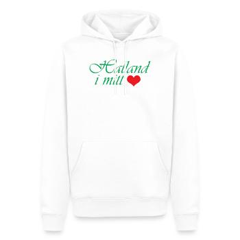 Halland dans mon cœur - Sweat à capuche Premium bio Homme - blanc - Devant - Nico (187cm)