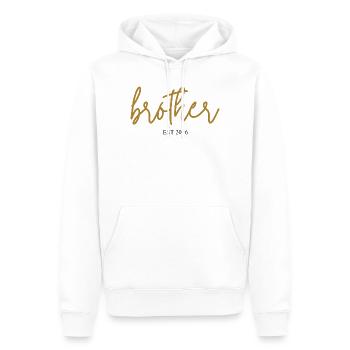 brother est 2026 - Männer Premium Bio Hoodie - Weiß - Vorne - Nico (187cm)