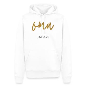 Granny EST 2026 - Sweat à capuche Premium bio Homme - blanc - Devant - Nico (187cm)