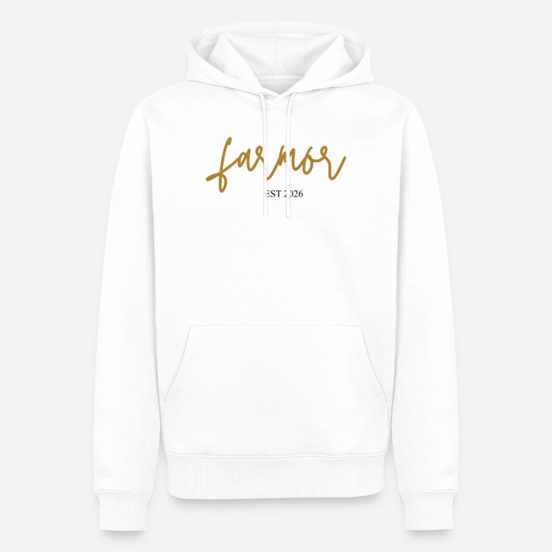 Farmor Est 2026 - Sweat à capuche Premium bio Homme - blanc