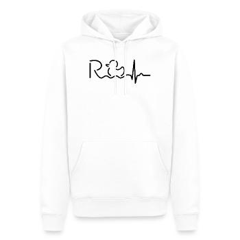 Enfin, pension - retraite - retraite - Sweat à capuche Premium bio Homme - blanc - Devant - Nico (187cm)