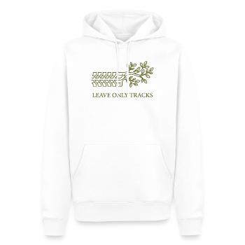Nur Spuren hinterlassen, Baumreifenprofil-Kunst - Männer Premium Bio Hoodie - Weiß - Vorne - Nico (187cm)