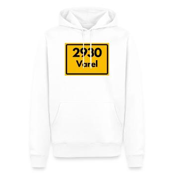 ALTE POSTLEITZAHL PLZ RETRO 2930 VAREL MEER& MÜHLE - Männer Premium Bio Hoodie - Weiß - Vorne - Nico (187cm)