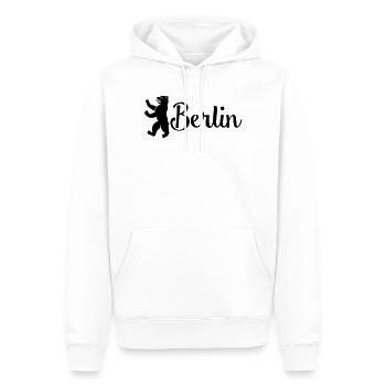 berlin - Männer Premium Bio Hoodie - Weiß - Vorne - Nico (187cm)