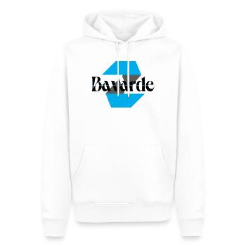 Logo bavarde - Sweat à capuche Premium bio Homme - blanc - Devant - Nico (187cm)