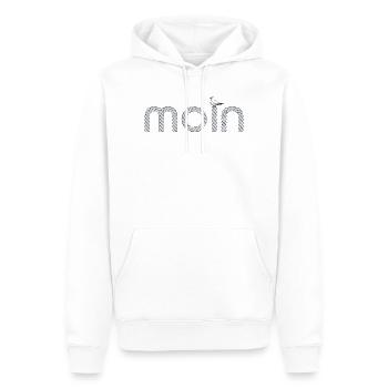 Moin Schriftzug mit kleiner Möwe - Männer Premium Bio Hoodie - Weiß - Vorne - Nico (187cm)
