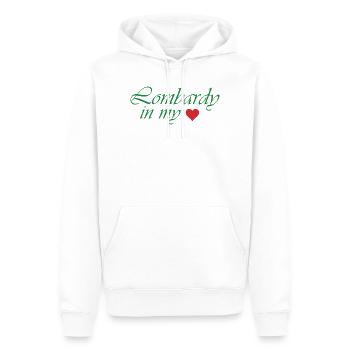 Conception de l’écriture Lombardy Heart - Sweat à capuche Premium bio Homme - blanc - Devant - Nico (187cm)