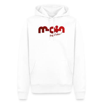 Moin heißt das! - Männer Premium Bio Hoodie - Weiß - Vorne - Nico (187cm)