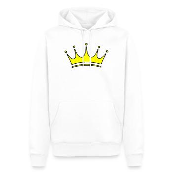 Symbole de la couronne - Sweat à capuche Premium bio Homme - blanc - Devant - Nico (187cm)