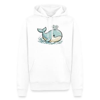 Petit animal éclaboussure de baleine bleue - Sweat à capuche Premium bio Homme - blanc - Devant - Nico (187cm)