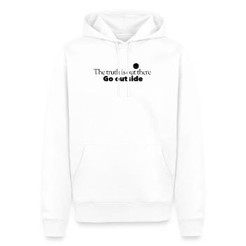 Go outside - Men’s Premium Organic Hoodie - white - Front - Nico (187cm)