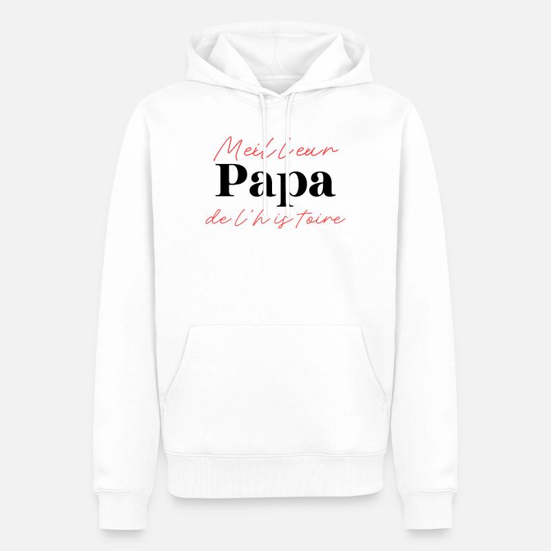 Bester Vater der Geschichte – Originalgeschenk - Männer Premium Bio Hoodie - Weiß