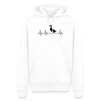 Canard - Canards - Éleveur de canards - Amour - Sweat à capuche Premium bio Homme - blanc - Devant - Nico (187cm)
