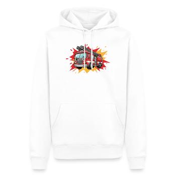 Cartoon Fire Truck - Men’s Premium Organic Hoodie - white - Front - Nico (187cm)