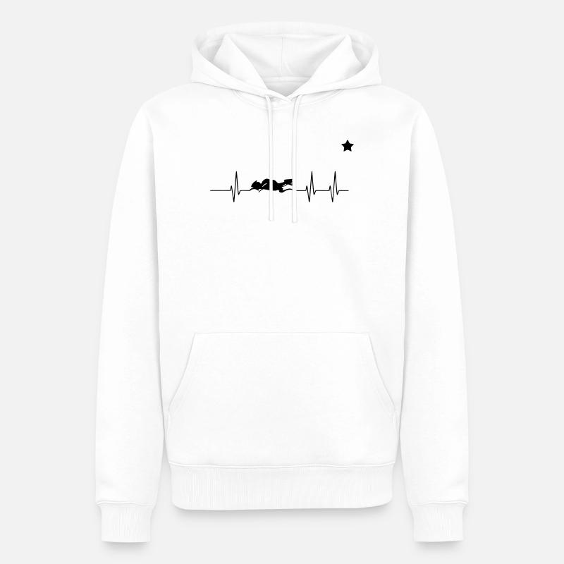 Cœur de vélo Devise - Sweat à capuche Premium bio Homme - blanc