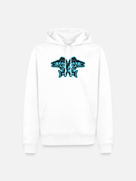 Brochet - Sweat à capuche Premium bio Homme - blanc
