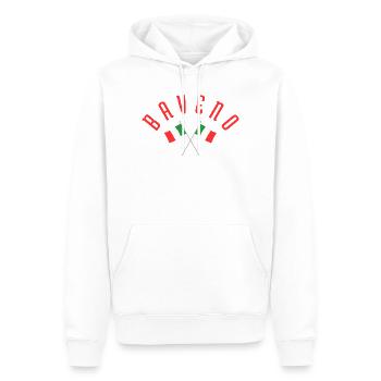 Baveno kreuzte italienische Flaggen - Männer Premium Bio Hoodie - Weiß - Vorne - Nico (187cm)