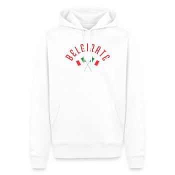 Emblem der belgiratischen gekreuzten italienischen Flaggen - Männer Premium Bio Hoodie - Weiß - Vorne - Nico (187cm)